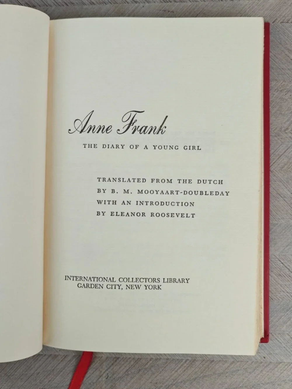 Anne Frank: The Diary Of A Young Girl Hardcover International Collectors Library
